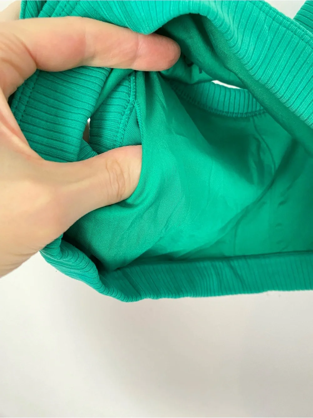 Alo Yoga Wellness Sports Bra Womens Size Medium Emerald Green Ribbed Lined